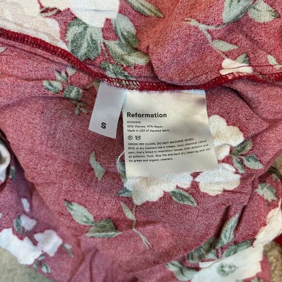 Reformation Jade Midi Dress in Justine Red Scoop Back Tie Straps Size S - Picture 6 of 6